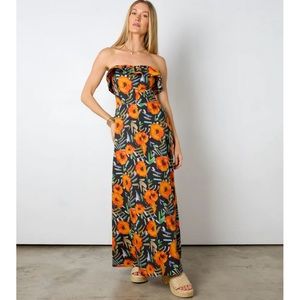 Tropical Floral Midi Sundress